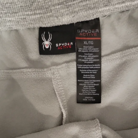 Spyder Light Heather Gray Jogger Sweatpants with Black Accents - Picture 2 of 5